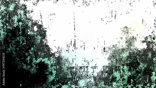 Mysterious forest canopy ethereal sky and vibrant trees lush vegetation unique digital art tranquil scenery serene natural beauty and abstract expression.
