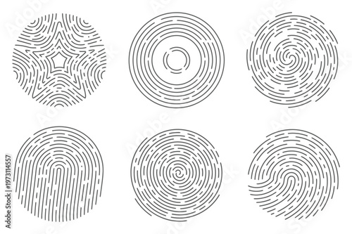 Radial Patterns Vector Illustration Set