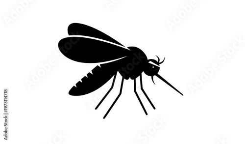 Minimalist angry mosquito silhouette vector icon design