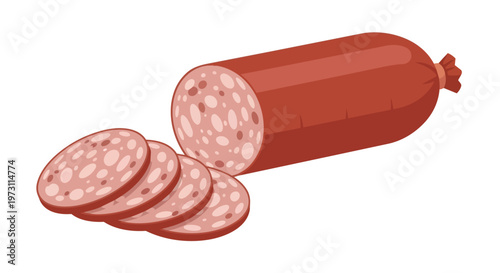 Juicy Smoked Sausage Links Sliced for Culinary Delights a Savory Treat