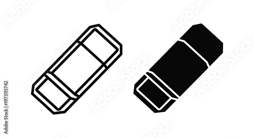 Two rectangular prisms one outlined and one solid a striking silhouette