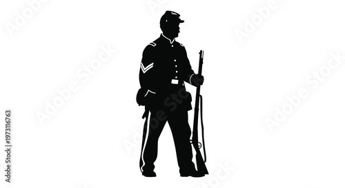 American civil war soldier standing with rifle a dramatic silhouette