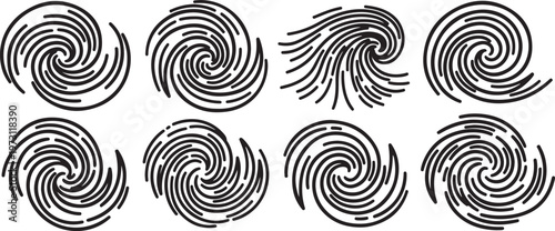 Abstract fingerprint patterns used for identification and security purposes Vector