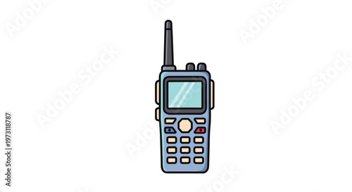 Detailed icon of a modern portable walkie-talkie radio used for professional communication, security, and emergency coordination services.