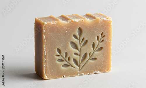 handcrafted soap product with traditional botanical patterns rustic natural textures  Generative AI