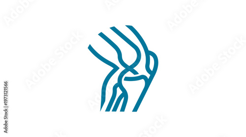 Minimalist Blue Knee Joint Anatomy Icon
