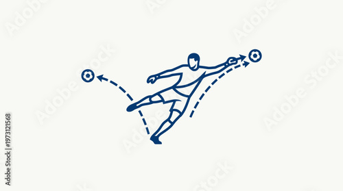 Soccer Player Kicking the Ball in Action