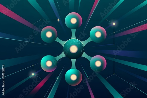 Abstract Geometric Background. Molecule And Communication Background.