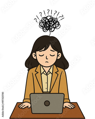 a person who is tired of work and confused about his work
