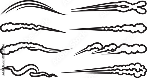 Comparison of different calligraphy stroke styles and variations Vector