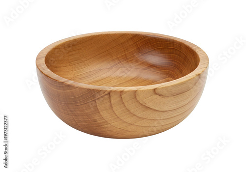 Wooden bowl on a white background isolated on transparent background