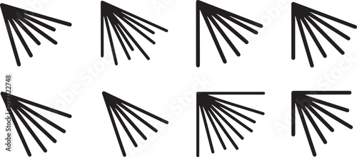 Collection of feather quill pens arranged in a grid pattern Vector