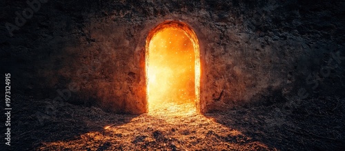 Illuminated Archway: Portal to Brightness, Hope, and New Beginnings.