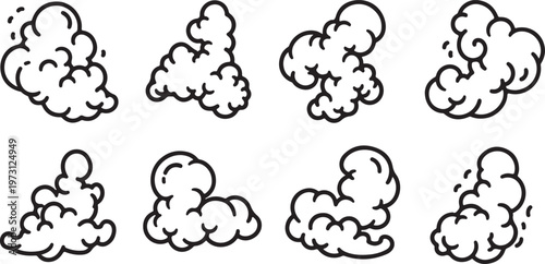 Abstract doodles of interconnected shapes and squiggly lines Vector