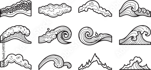 Silhouettes of diverse animals and birds in black and white Vector