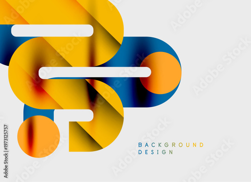 Abstract flowing shapes, vibrant colors, modern design. Overlapping layers create dynamic visual effect. Minimalist background enhances composition.
