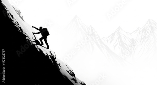 silhouette of climber