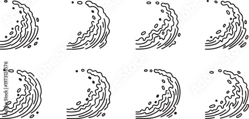 Simple line drawings of various dog breeds in a grid layout Vector