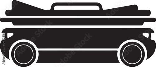 Black, modern luggage cart, travel trolley, suitcase carrier