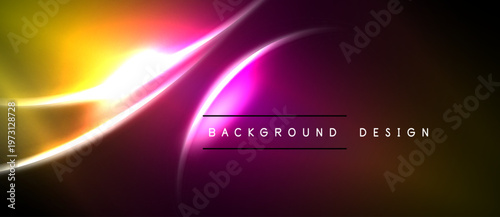 Abstract vibrant background. Smooth curves, bright colors blend. Modern design elements create dynamic visual effect.