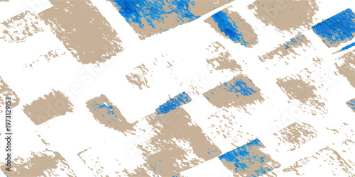 Vintage world map illustration featuring an abstract blue grunge background with antique paper texture and ink paint splashes across the earth continents