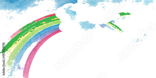 Abstract colorful grunge background design featuring a rainbow vector wave pattern with artistic paint blots and blue curves for a modern business card backdrop or wallpaper template