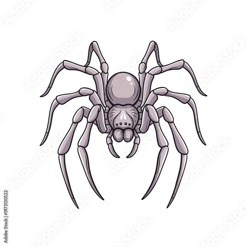 Stylized Cartoon Spider Illustration - Isolated on White Background