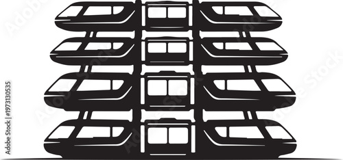 Black, modern, sleek smartphone icons, vector set of 12 mobile devices