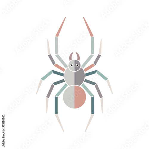 Stylized Spider Illustration - Geometric Insect Art