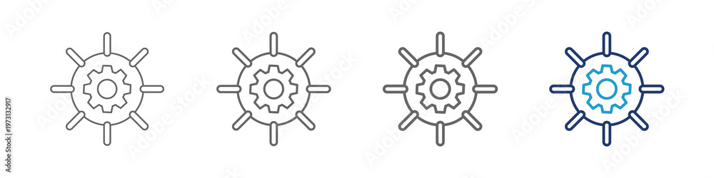 Obraz premium Smart Automation Icon Concepts with thick lines and blue color for web and illustration design 