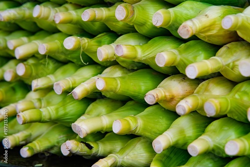 Pile of maize corns, stacked at the market.
