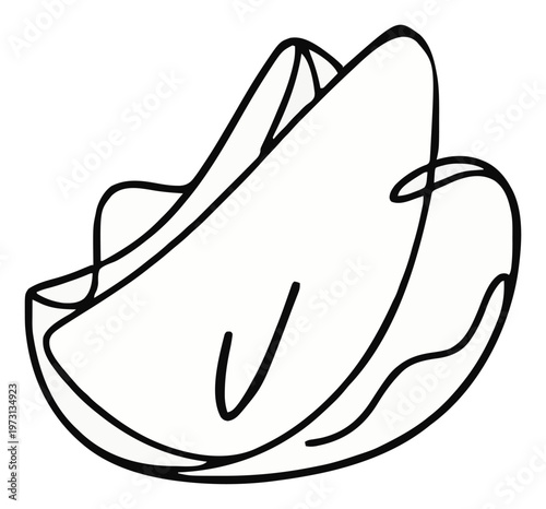 Minimalist line art potato wedges icon. Generative AI