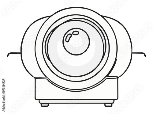 Minimalist line art star projector icon. Generative AI