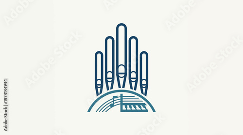 Abstract Organ Logo on Cream Background