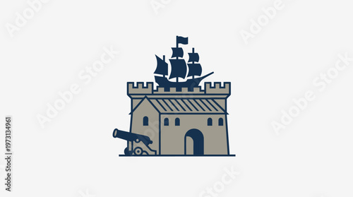 Nautical Symbol Of Fortified Structure
