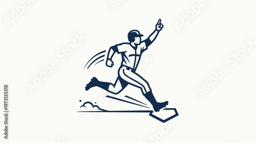 Baseball Player Running to Home Base