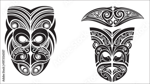 Polynesian masks a black and white exploration of tribal art and cultural heritage