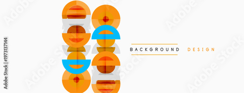 Abstract geometric shapes, orange, blue, gray. Minimalist design, clean lines, modern aesthetic. Background element for projects.