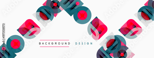 Abstract geometric pattern. Diagonal lines create dynamic visual texture. Red, blue, pink hues dominate design. Modern aesthetic.