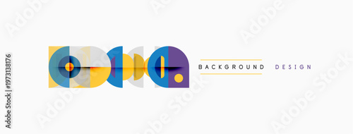 Abstract geometric shapes, vibrant colors, modern design elements. Background suggests creative visual composition.