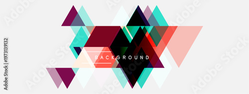 Abstract geometric shapes, triangles, rectangles. Modern design, vibrant colors, light background. Minimalist composition, clean lines, stylish pattern.