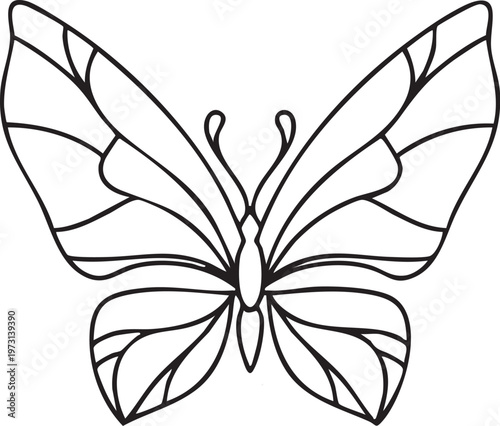 Minimalist butterfly vector icon, clean line art, black and Minimalist butterfly vector icon, clean line art, black and white, symmetrical wings, smooth flowing curves, thin consistent stroke, elegant