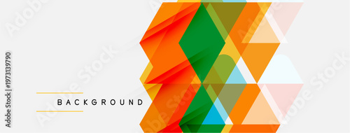 Abstract geometric design. Overlapping triangles create dynamic colorful pattern. Modern background suitable for various projects.