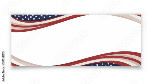 A patriotic Flag Day USA vector illustration featuring a state emblem-inspired design with red and white stripes and star icons, presented as a graphic element on a white background