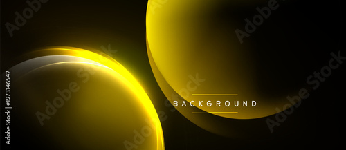 Abstract golden curves overlap dark background. Minimalist design creates modern aesthetic, suitable for digital projects. Smooth gradients enhance visual appeal.