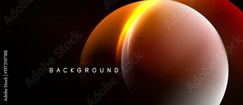Abstract sphere design. Gradient colors blend, creating luminous effect. Dark background emphasizes central form, modern aesthetic.