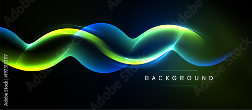 Abstract waves, vibrant colors, dark backdrop. Modern design element, smooth gradients, dynamic flow. Perfect for digital projects.