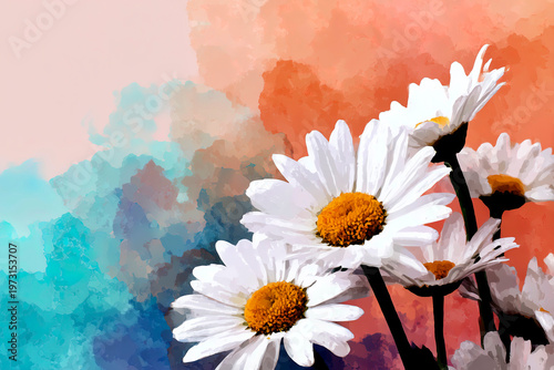 Background with daisies on it