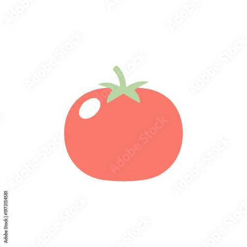 Simple Tomato Icon Isolated on White Background, Healthy Food Graphic