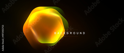 Abstract fluid shape, vibrant orange, yellow hues. Dark background creates contrast, modern design element. Smooth gradients present.